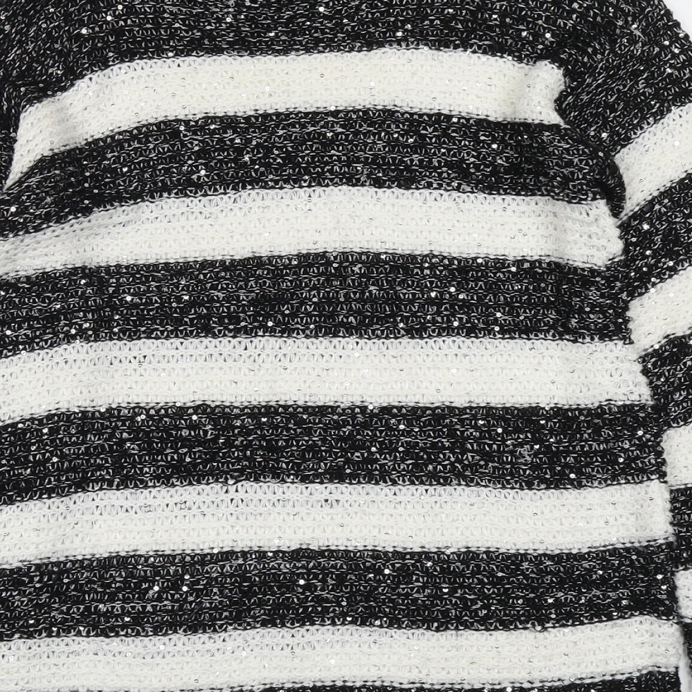 Womens UK Size 12 Ribbon Black Pullover Jumper
