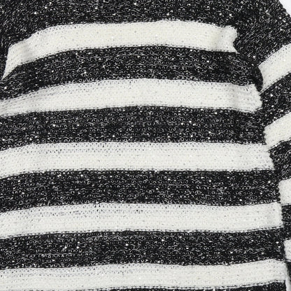 Womens UK Size 12 Ribbon Black Pullover Jumper