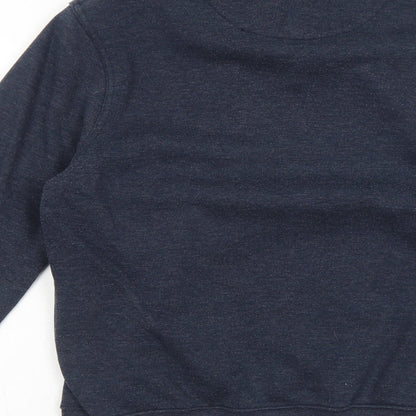 Tom Hagen Mens Blue Geometric Cotton Pullover Sweatshirt Size S