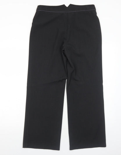 AMARANTO Womens Grey Polyester Trousers Size 12 Regular Zip
