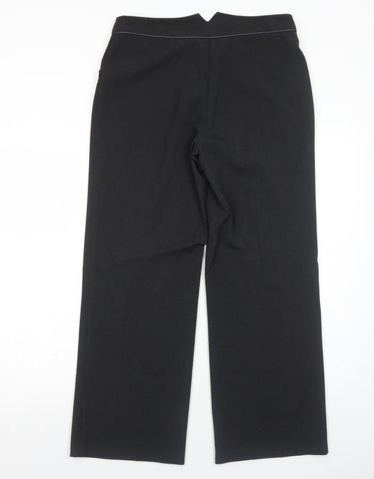 AMARANTO Womens Grey Polyester Trousers Size 12 Regular Zip