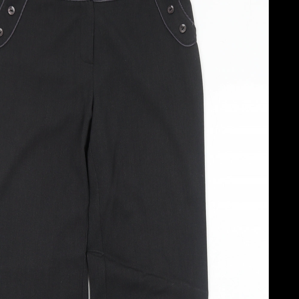 AMARANTO Womens Grey Polyester Trousers Size 12 Regular Zip