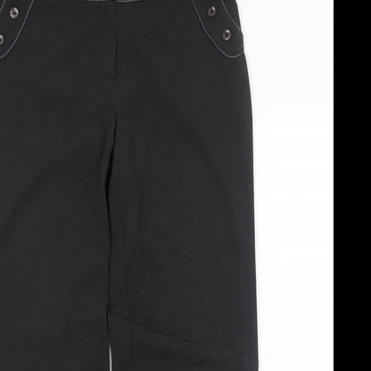 AMARANTO Womens Grey Polyester Trousers Size 12 Regular Zip