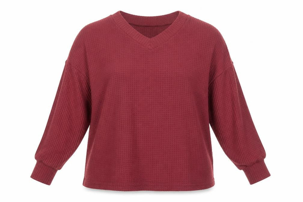 SheIn Womens Pink V-Neck Polyester Pullover Jumper Size XL