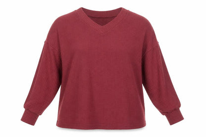 SheIn Womens Pink V-Neck Polyester Pullover Jumper Size XL