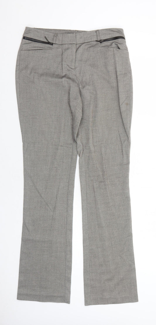 ORSAY Womens Brown Polyester Trousers Size 8 Regular Zip