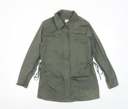 And eawy Womens Green Rain Coat Coat Size XS Zip