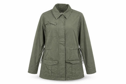 And eawy Womens Green Rain Coat Coat Size XS Zip