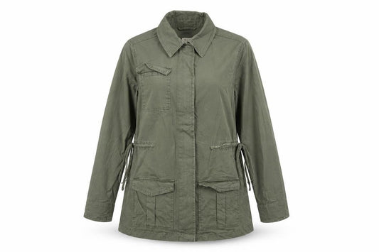 And eawy Womens Green Rain Coat Coat Size XS Zip