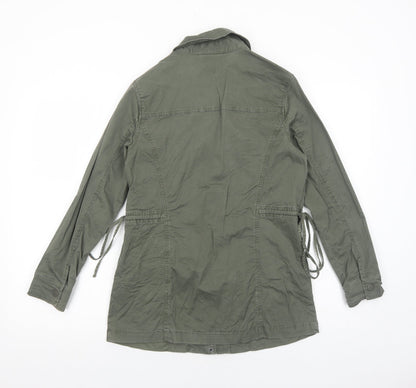And eawy Womens Green Rain Coat Coat Size XS Zip