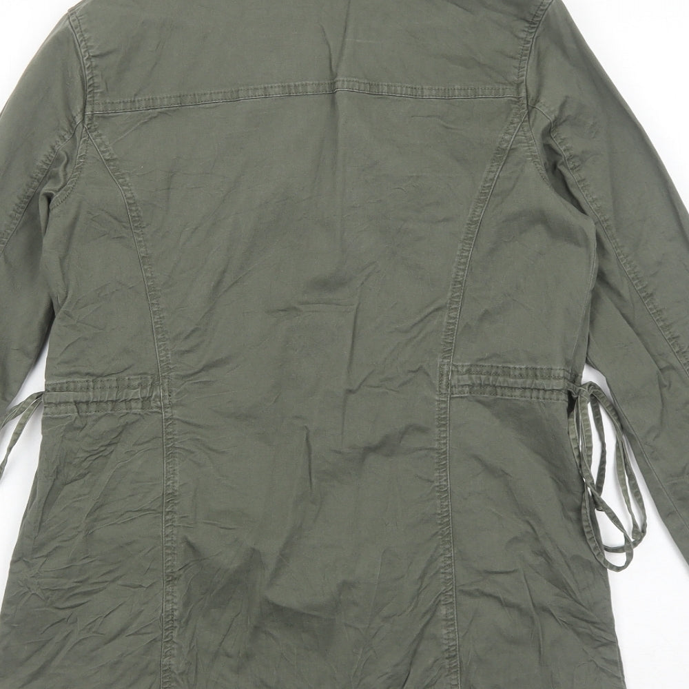 And eawy Womens Green Rain Coat Coat Size XS Zip