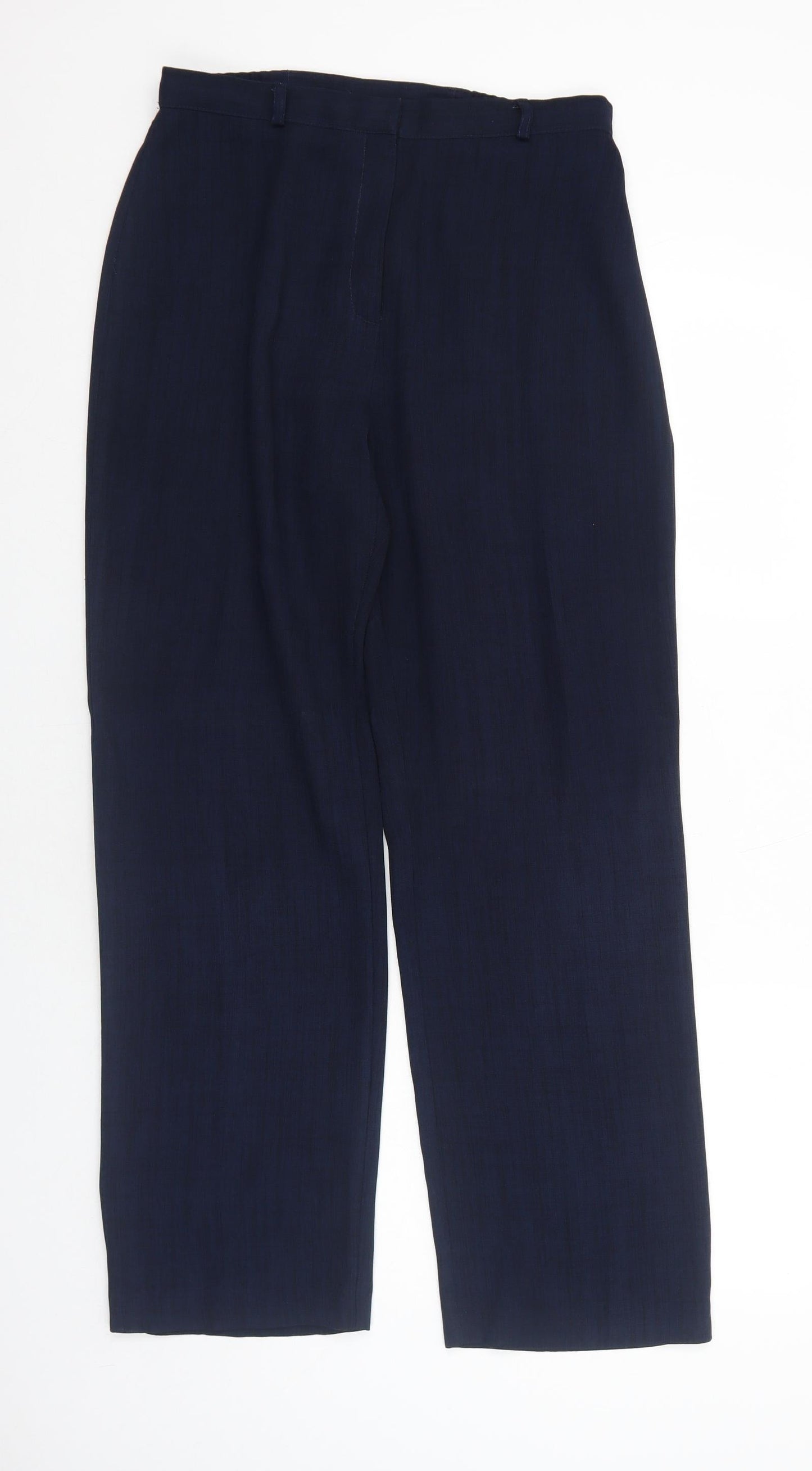 Classics Womens Blue Polyester Trousers Size 12 Regular Zip