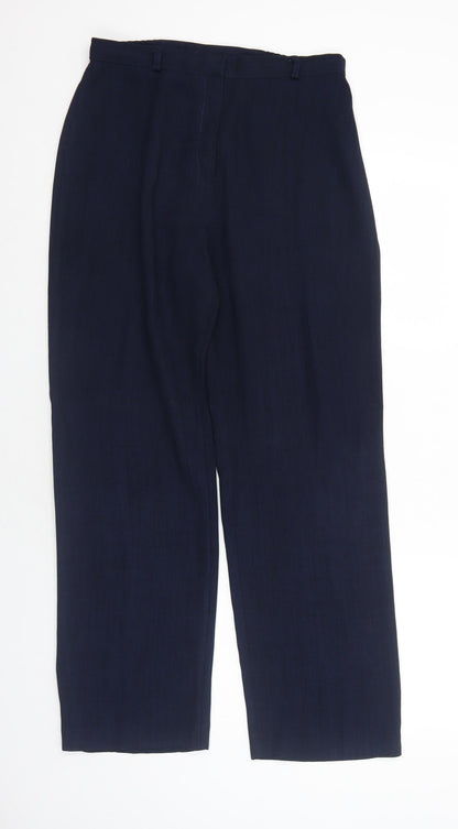 Classics Womens Blue Polyester Trousers Size 12 Regular Zip