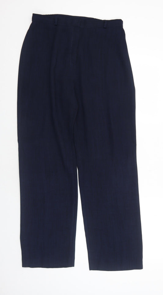 Classics Womens Blue Polyester Trousers Size 12 Regular Zip