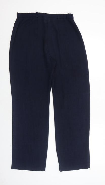 Classics Womens Blue Polyester Trousers Size 12 Regular Zip