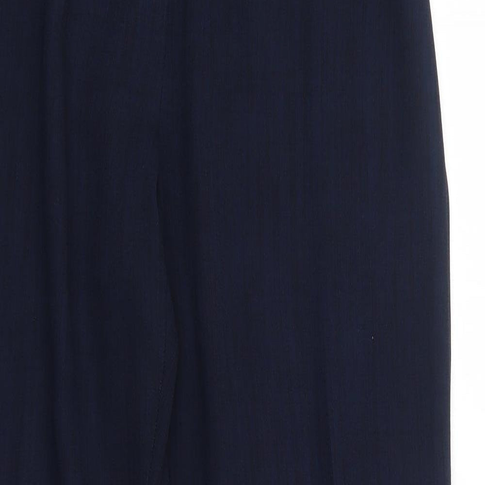 Classics Womens Blue Polyester Trousers Size 12 Regular Zip