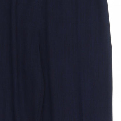 Classics Womens Blue Polyester Trousers Size 12 Regular Zip