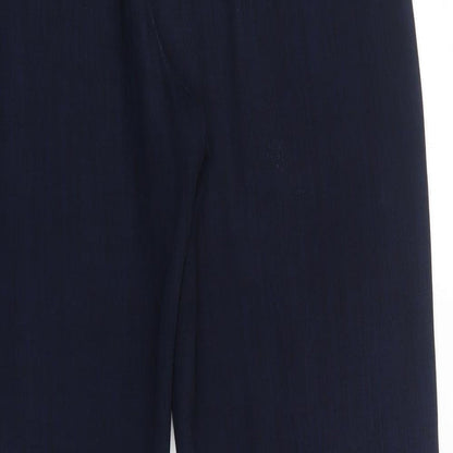 Classics Womens Blue Polyester Trousers Size 12 Regular Zip