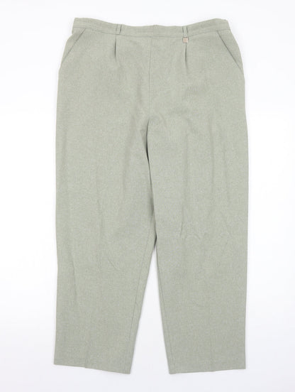 Classic Womens Green Polyester Trousers Size 18 Regular
