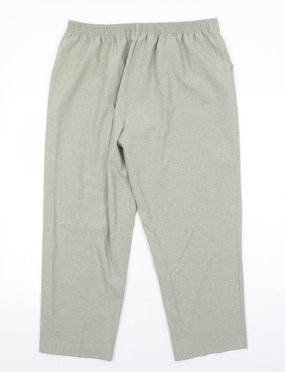Classic Womens Green Polyester Trousers Size 18 Regular