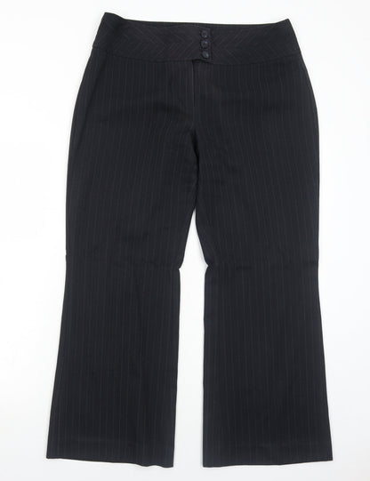 Womens UK Size 12 Debenhams Regular Fit Dress Pants Black Trousers