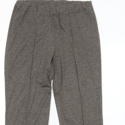 Bonmarché Womens Brown Geometric Polyester Trousers Size 10 Regular