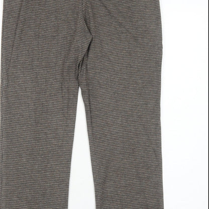 Bonmarché Womens Brown Geometric Polyester Trousers Size 10 Regular