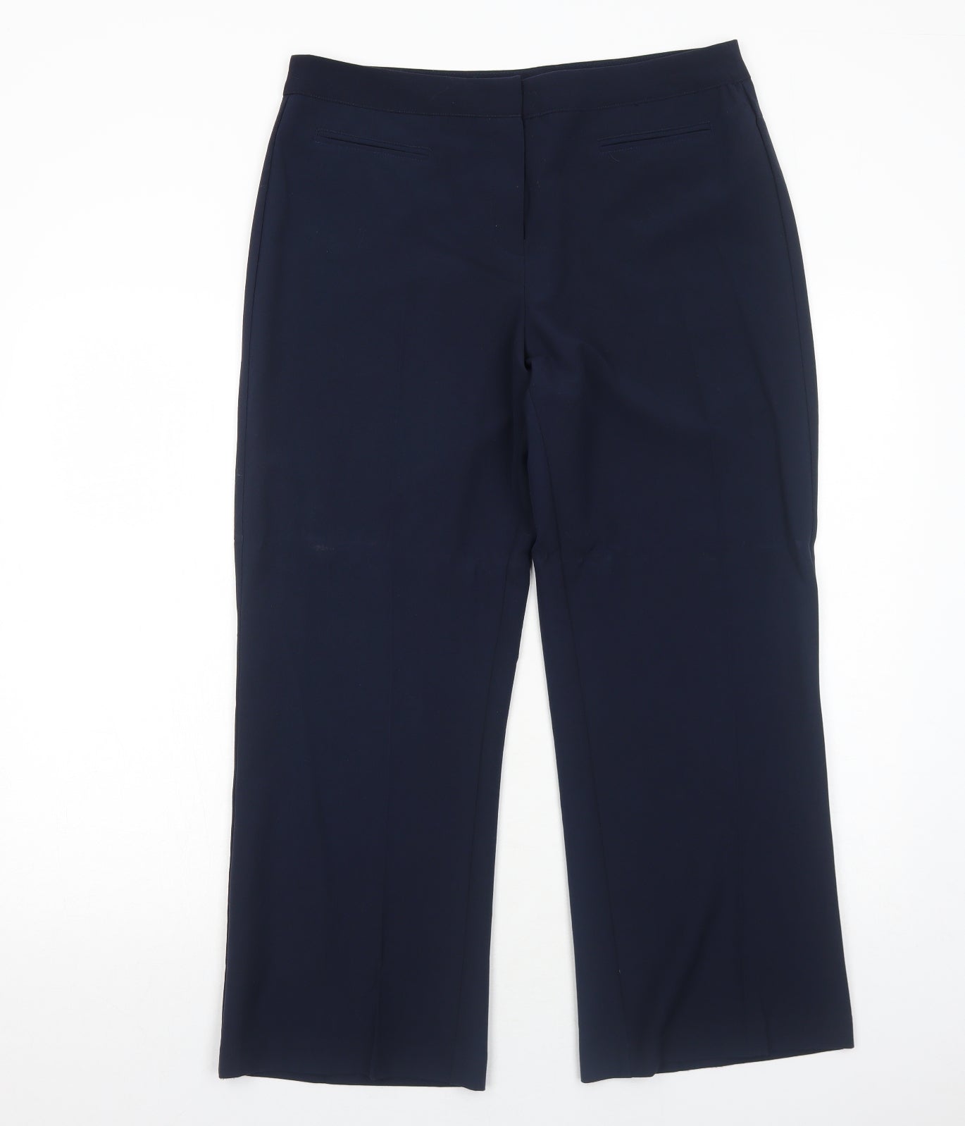 Womens UK Size 14 Mia Moda Regular Fit Dress Pants Blue Trousers