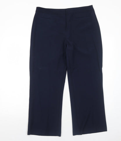 Womens UK Size 14 Mia Moda Regular Fit Dress Pants Blue Trousers