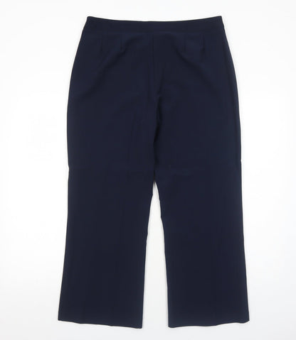 Womens UK Size 14 Mia Moda Regular Fit Dress Pants Blue Trousers