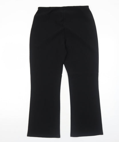 Classic Womens Black Polyester Trousers Size 14 Regular
