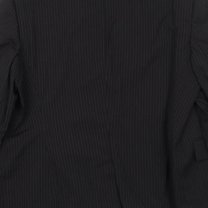Dinomoda Womens Black Striped Wool Jacket Suit Jacket Size 10