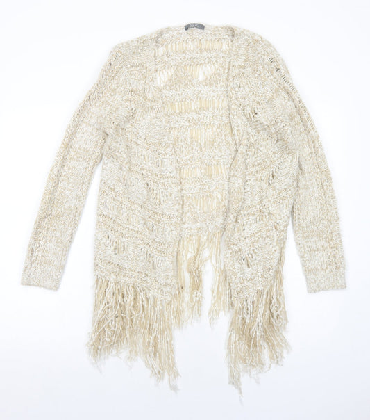 Womens UK Size 14 South Beige Cardigan Jumper