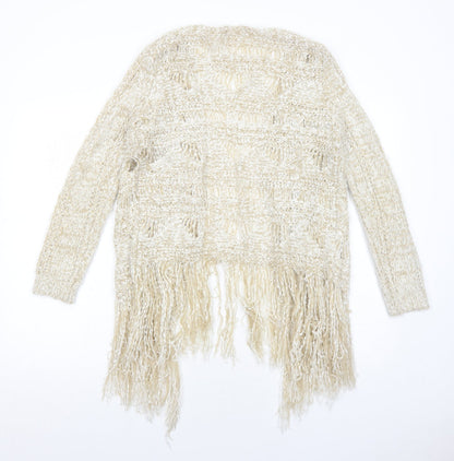 Womens UK Size 14 South Beige Cardigan Jumper