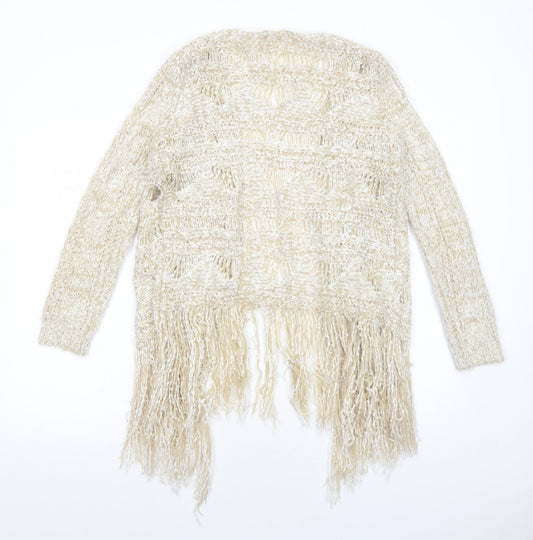 Womens UK Size 14 South Beige Cardigan Jumper