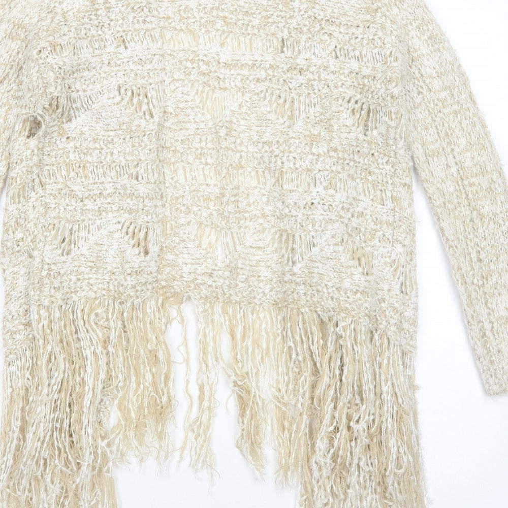 Womens UK Size 14 South Beige Cardigan Jumper