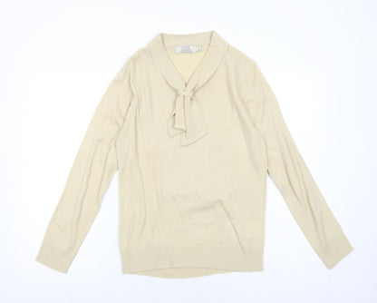 Womens UK Size S EWM Beige Pullover Jumper