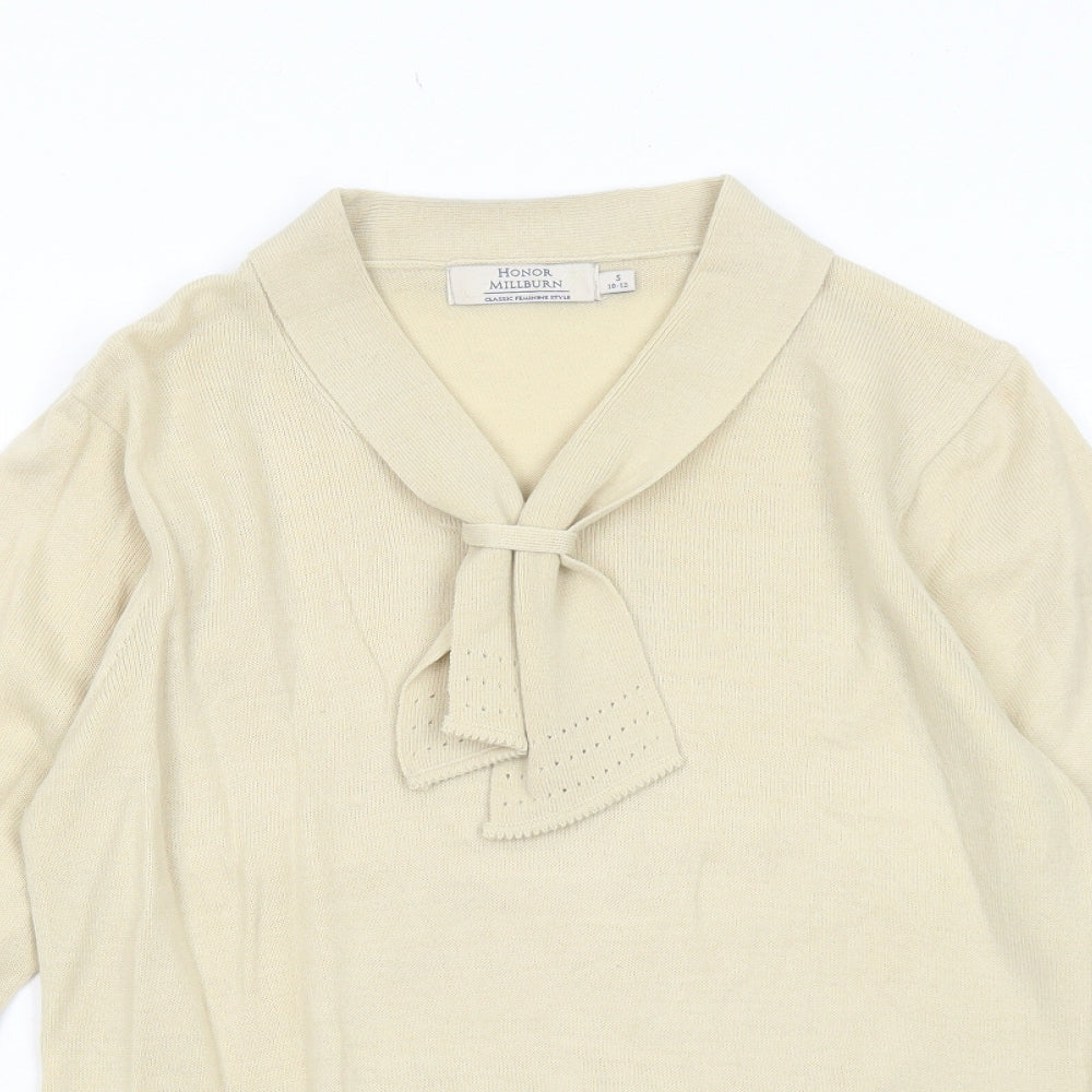 Womens UK Size S EWM Beige Pullover Jumper
