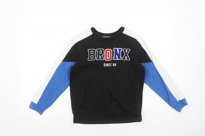 Primark Boys Black Cotton Pullover Sweatshirt Size 9-10 Years Pullover - Bronx
