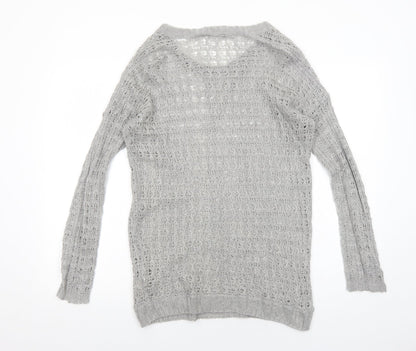 Atmosphere Womens Grey Round Neck Acrylic Pullover Jumper Size 12