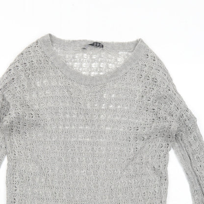 Atmosphere Womens Grey Round Neck Acrylic Pullover Jumper Size 12