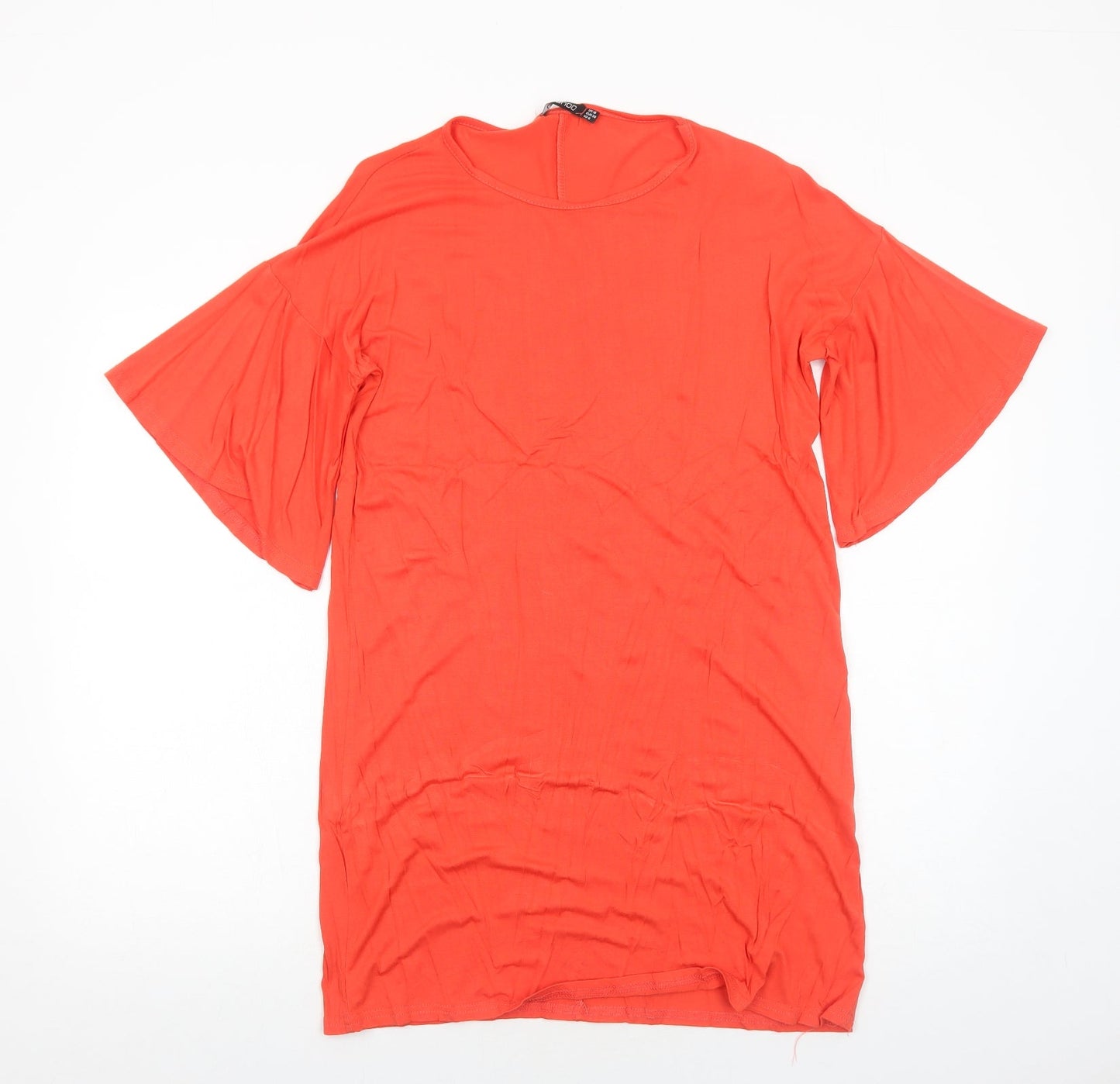 Boohoo Womens Red Viscose A-Line Size 10 Round Neck Pullover