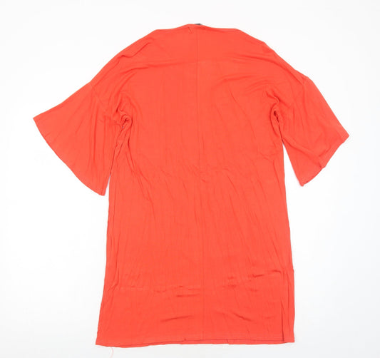 Boohoo Womens Red Viscose A-Line Size 10 Round Neck Pullover