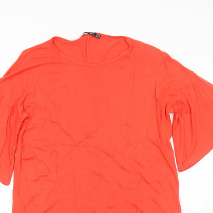 Boohoo Womens Red Viscose A-Line Size 10 Round Neck Pullover