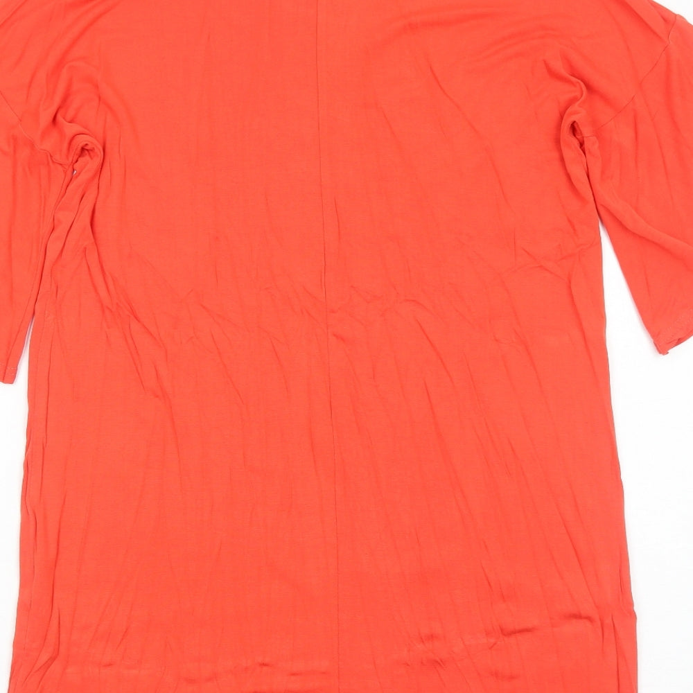 Boohoo Womens Red Viscose A-Line Size 10 Round Neck Pullover