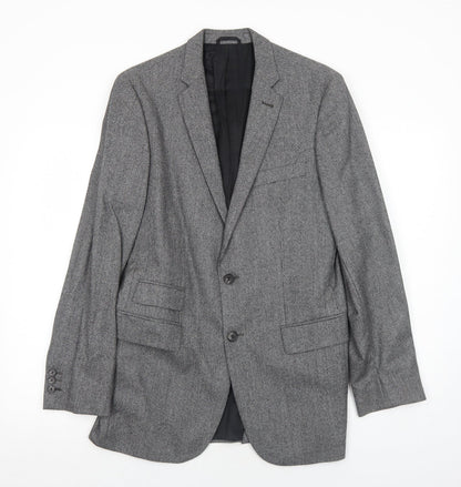 Vitale Barberis Canonico Mens Grey Wool Jacket Suit Jacket Size 38 Regular