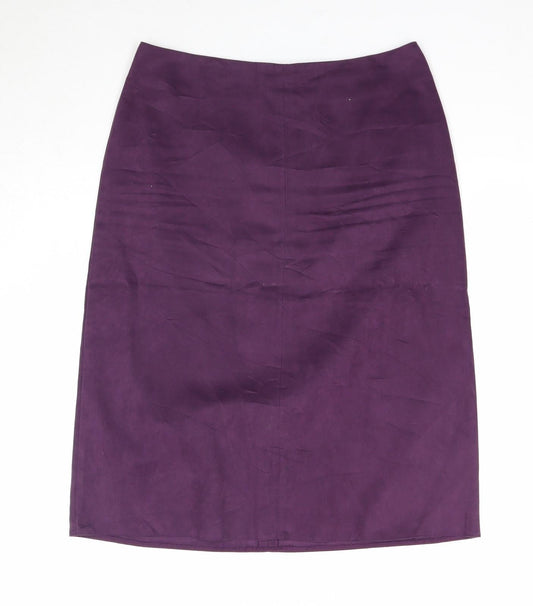 Dorothy Perkins Womens Purple Polyester A-Line Skirt Size 10 Zip