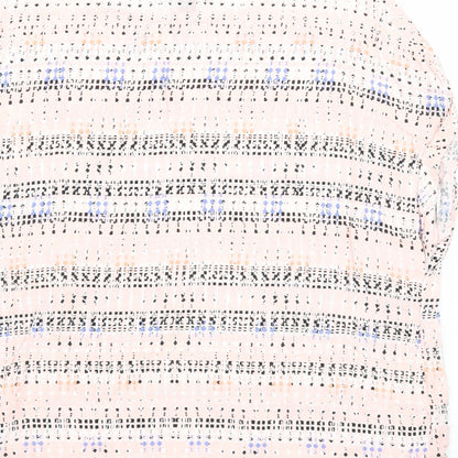 Atmosphere Womens Pink Geometric Viscose Basic Blouse Size 16 Round Neck