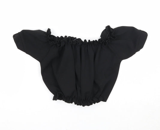 Womens UK Size 6 New Look Black Cropped Tank