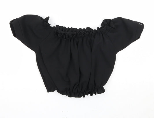 Womens UK Size 6 New Look Black Cropped Tank